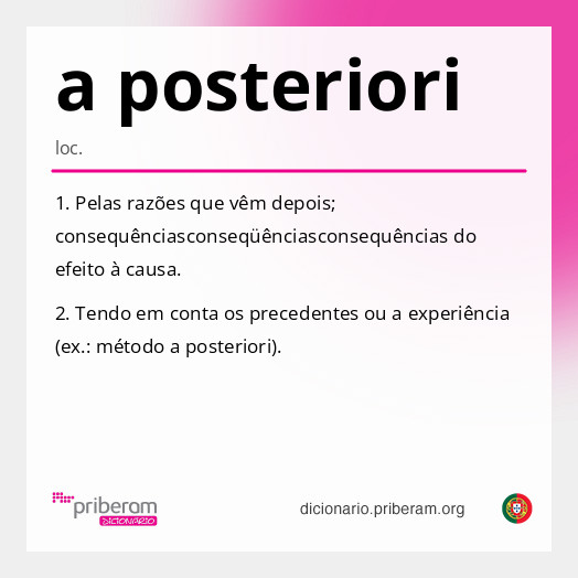 Significado de a posteriori